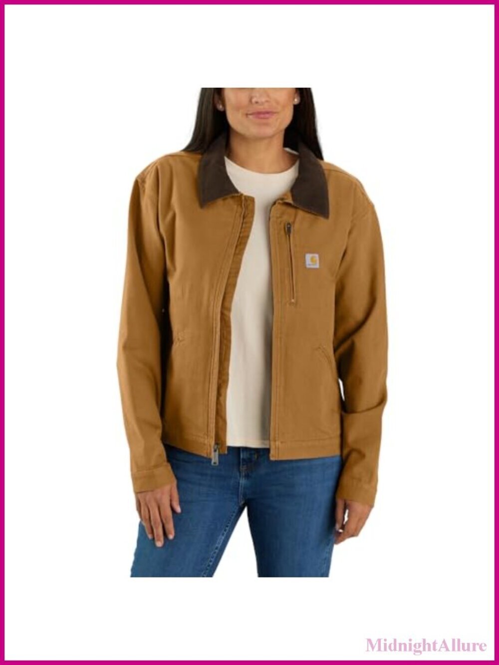 Rugged Flex Stretch Cotton Twill Casual Jacket with Corduroy Collar